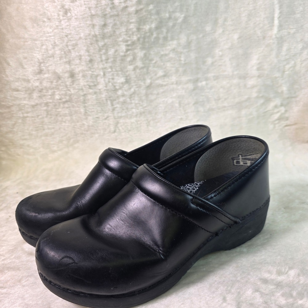 Dansko XP 2.0 Clogs Black Leather Slip On Comfort Pro Nursing Server Women 41 10